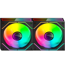 Mars Gaming Kit 2 Ventiladores PC Auxiliar MF-3D PROX2R Negro ARGB Silencioso 12dB 12mm